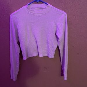 Long sleeve cropped mock neck shirt
